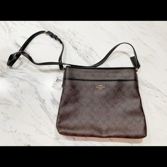 NWT Brown Leather Coach Crossbody Purse - Picture 7 of 14